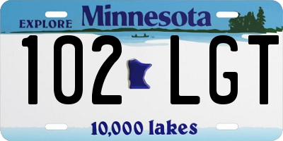 MN license plate 102LGT