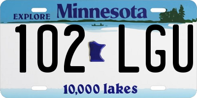 MN license plate 102LGU