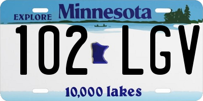 MN license plate 102LGV