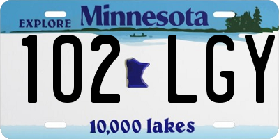 MN license plate 102LGY