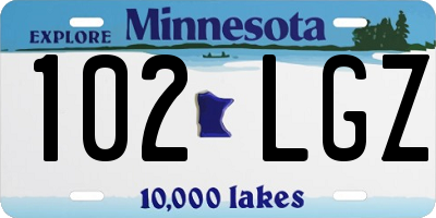 MN license plate 102LGZ
