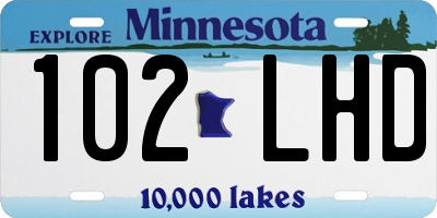 MN license plate 102LHD