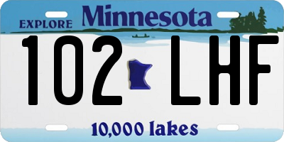 MN license plate 102LHF