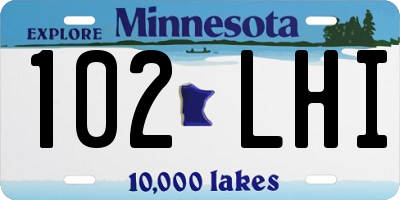 MN license plate 102LHI
