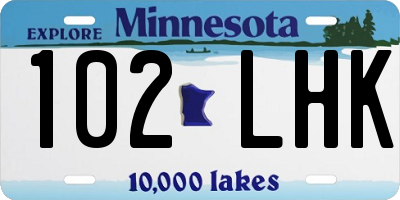 MN license plate 102LHK