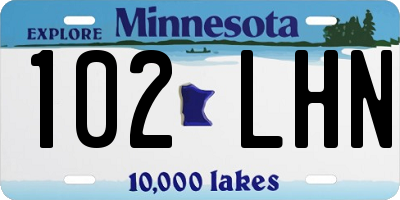 MN license plate 102LHN