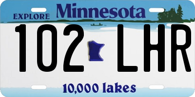 MN license plate 102LHR