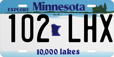 MN license plate 102LHX