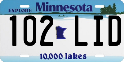 MN license plate 102LID