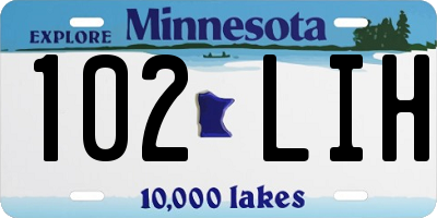 MN license plate 102LIH