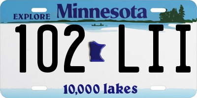 MN license plate 102LII