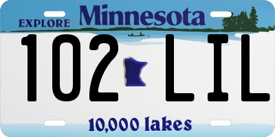 MN license plate 102LIL