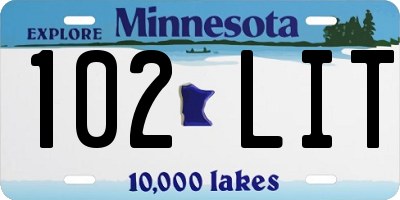 MN license plate 102LIT