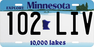 MN license plate 102LIV