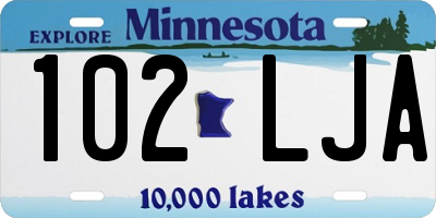 MN license plate 102LJA
