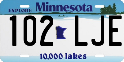 MN license plate 102LJE