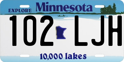 MN license plate 102LJH