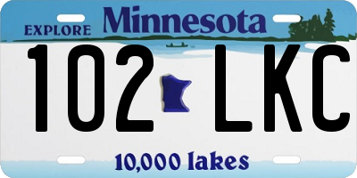 MN license plate 102LKC