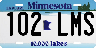 MN license plate 102LMS