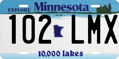 MN license plate 102LMX