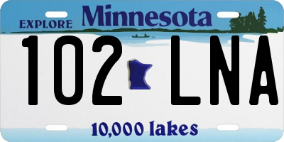 MN license plate 102LNA