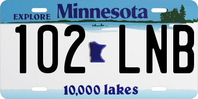 MN license plate 102LNB