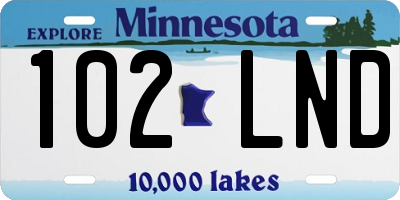 MN license plate 102LND