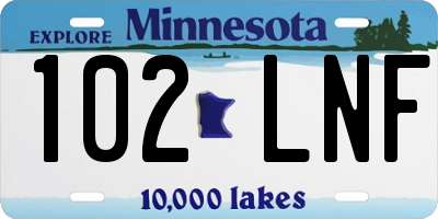 MN license plate 102LNF