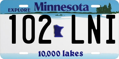 MN license plate 102LNI