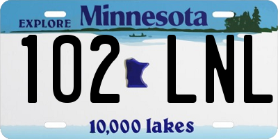 MN license plate 102LNL