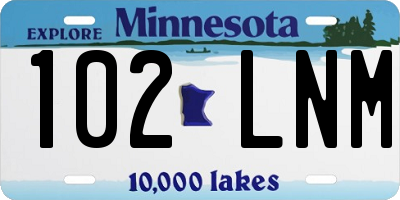 MN license plate 102LNM