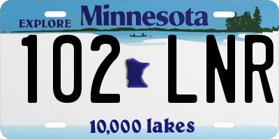 MN license plate 102LNR