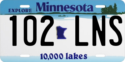 MN license plate 102LNS