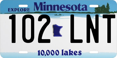 MN license plate 102LNT