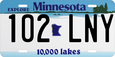 MN license plate 102LNY