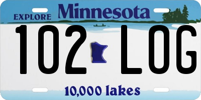 MN license plate 102LOG