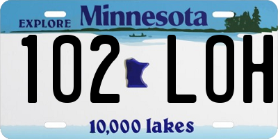MN license plate 102LOH