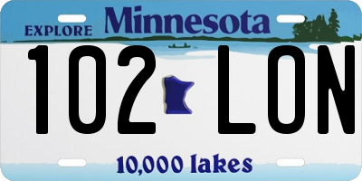 MN license plate 102LON