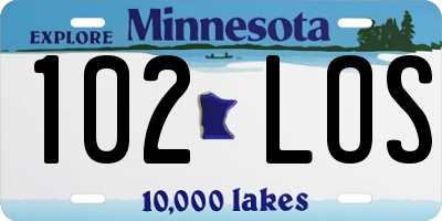 MN license plate 102LOS