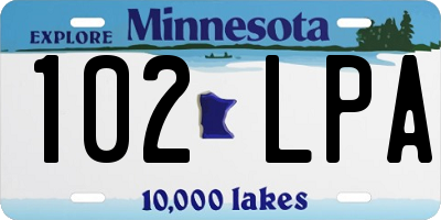 MN license plate 102LPA