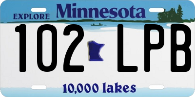 MN license plate 102LPB