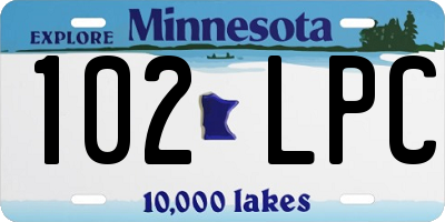 MN license plate 102LPC