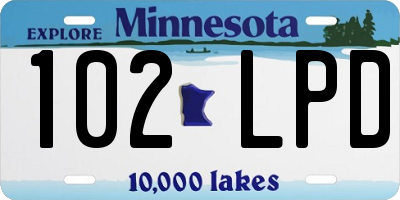 MN license plate 102LPD