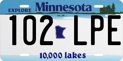 MN license plate 102LPE