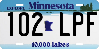 MN license plate 102LPF