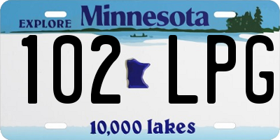 MN license plate 102LPG