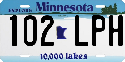 MN license plate 102LPH