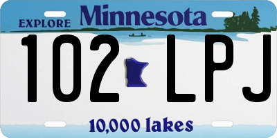 MN license plate 102LPJ