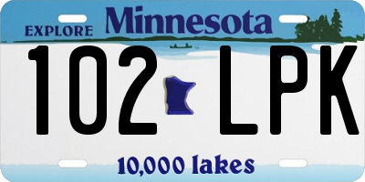 MN license plate 102LPK