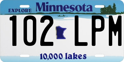 MN license plate 102LPM
